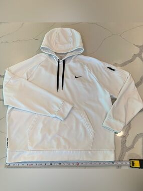 Nike White Hoodie with Black Accents Men's Pullover